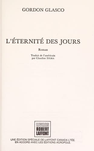 Tapa de L'éternité des jours