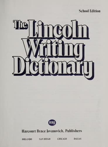 Tapa de The Lincoln writing dictionary