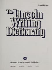 Tapa de The Lincoln writing dictionary