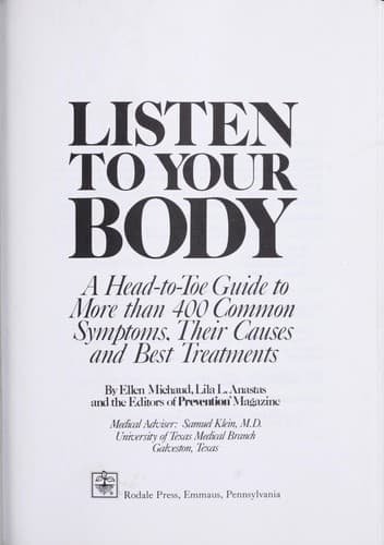 Tapa de Listen to your body