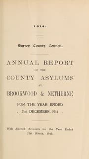 Tapa de Annual report of the County Asylums at Brockwood & Netherne