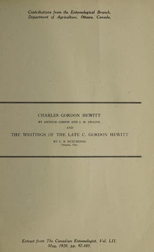 Tapa de Charles Gordon Hewitt