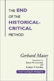 Tapa de The end of the historical-critical method