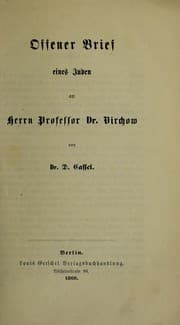 Tapa de Offener Brief eines Juden an Herrn Professor Dr. Virchow