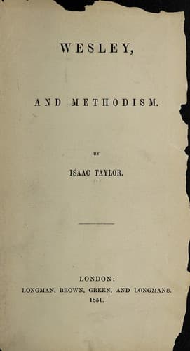 Tapa de Wesley, and Methodism