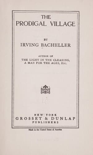 Tapa de The prodigal village