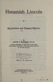 Tapa de Hananiah Lincoln in revolution and pioneer history