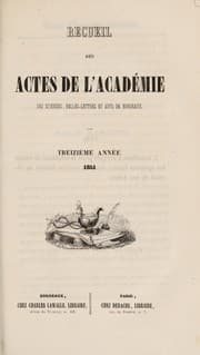Tapa de Recueil des actes de l'Académie des science, belles-lettres et arts de Bordeaux