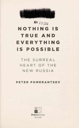 Tapa de Nothing is true and everything is possible