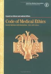 Tapa de Code of medical ethics