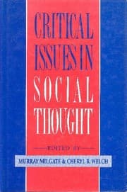 Tapa de Critical Issues in Social Thought