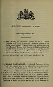 Tapa de Specification of Christopher Rawson and John William Slater