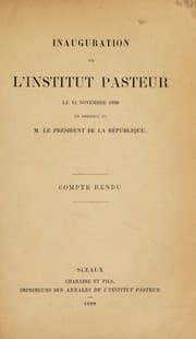 Tapa de Inauguration de l'Institut Pasteur le 14 novembre 1888 en présence de M. le President de la Republique