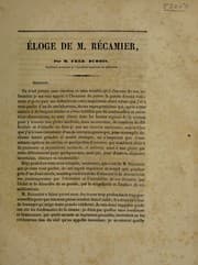 Tapa de Éloge de M. Récamier