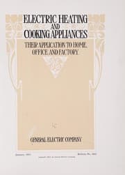 Tapa de Electric heating and cooking appliances, their application to home, office, and factory