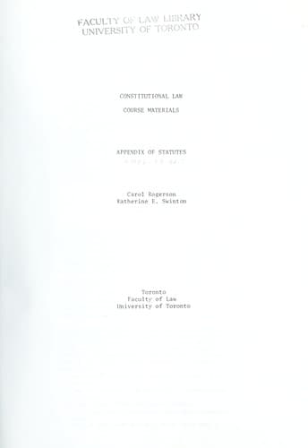 Tapa de Constitutional law