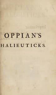 Tapa de Oppian's Halieuticks of the nature of fishes and fishing of the ancients in V books