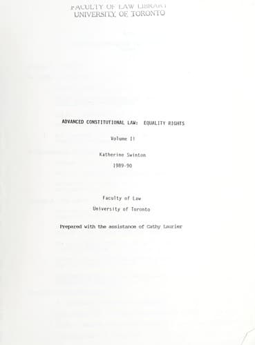 Tapa de Advanced constitutional law