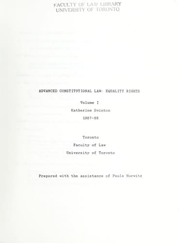 Tapa de Advanced constitutional law