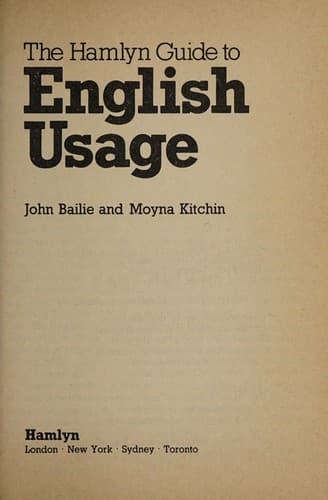 Tapa de The Hamlyn guide to English usage