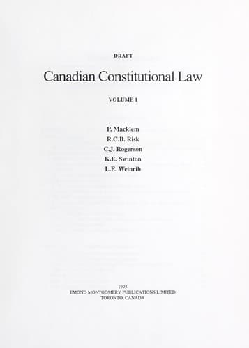 Tapa de Canadian constitutional law