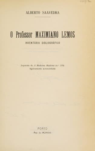 Tapa de O Professor Maximianos Lemos