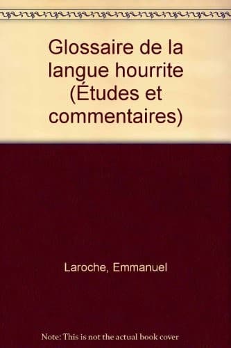 Tapa de Glossaire de la langue hourrite