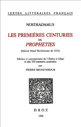 Tapa de Les premières centuries, ou, Propheties