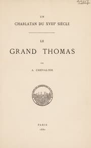 Tapa de Un charlatan du xviiie siècle: le Grand Thomas