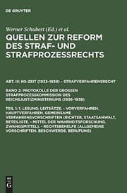 Tapa de 1. Lesung - Leitsätze. - Vorverfahren. Hauptverfahren. Gemeinsame Verfahrensvorschriften: Richter, Staatsanwalt, Beteiligte. - Mittel Der ... ... Zur Reform Des Straf- Und Strafprozeßrechts)