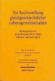 Tapa de Die Rechtsstellung Gleichgeschlechtlicher Lebensgemeinschaften (Beitrage Zum Auslandischen Und Internationalen Privatrecht) (German Edition)
