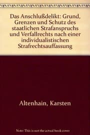 Tapa de Das Anschlussdelikt: Grund, Grenzen Und Schutz Des Staatlichen Strafanspruchs Und Verfallrechts Nach Einer Individualistischen Strafrechtsauffassung ... Abhandlungen) (German Edition)