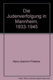 Tapa de Die Judenverfolgung in Mannheim 1933-1945