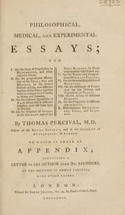 Tapa de Philosophical, medical, and experimental essays ... To which is added an appendix; containing a letter to the author from Dr. Saunders, on the solution of human calculi