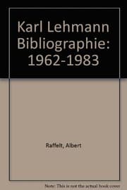 Tapa de Karl Lehmann Bibliographie