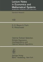 Tapa de Optimal Subset Selection: Multiple Regression, Interdependence and Optimal Network Algorithms (Lecture Notes in Economics and Mathematical Systems)