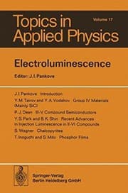 Tapa de Electroluminescence (Topics in Applied Physics)