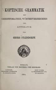 Tapa de Koptische grammatik mit chrestomathie, wörterverzeichnis und litteratur