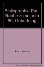 Tapa de Bibliographie Paul Raabe zu seinem 60. Geburtstag