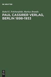 Tapa de Paul Cassirer Verlag, Berlin 18981933 (German Edition)