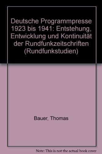 Tapa de Deutsche Programmpresse, 1923 bis 1941