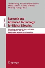 Tapa de Research and Advanced Technology for Digital Libraries: International Conference on Theory and Practice of Digital Libraries, TPDL 2013, Valletta, ... (Lecture Notes in Computer Science)