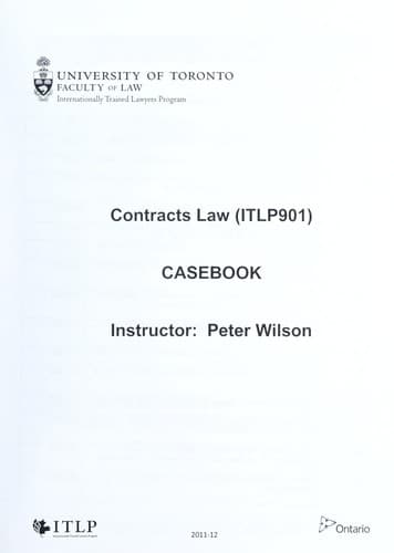Tapa de Contracts law (ITLP901)