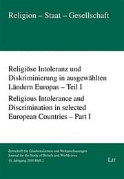 Tapa de Religious Intolerance and Discrimination in selected European Countries: Part 1 (Religion - Staat - Gesellschaft. Journal for the Study of Beliefs and ... fur Glaubensformen und Weltanschauungen)
