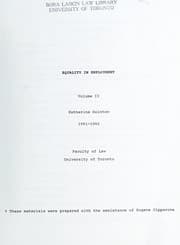 Tapa de Equality in employment