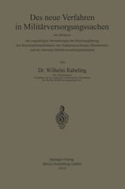 Tapa de Das neue Verfahren in Militärversorgungssachen: mit Abdruck der zugehörigen Verordnungen der Reichsregierung des Reichsarbeitsministers, des ... Militärverwaltungsbehörden (German Edition)