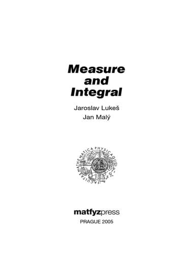 Tapa de Measure and Integral