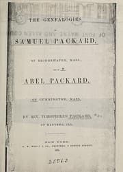 Tapa de The genealogies of Samuel Packard, of Bridgewater, Mass