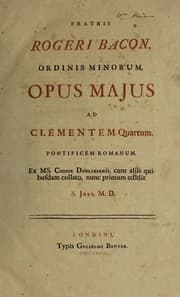 Tapa de Opus majus ad Clementem Quartum, Pontificem Romanum. Ex MS codice Dubliniensi, cum aliis quisbusdam collato