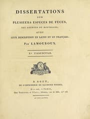 Tapa de Dissertations sur plusieurs espèces de Fucus